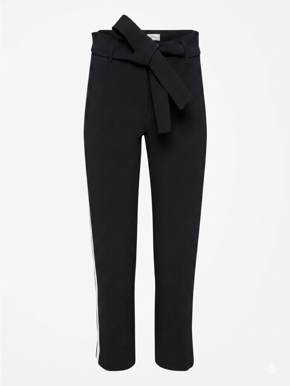 Wilfred Black High-Rise Wide-Leg Pants with Tie Belt